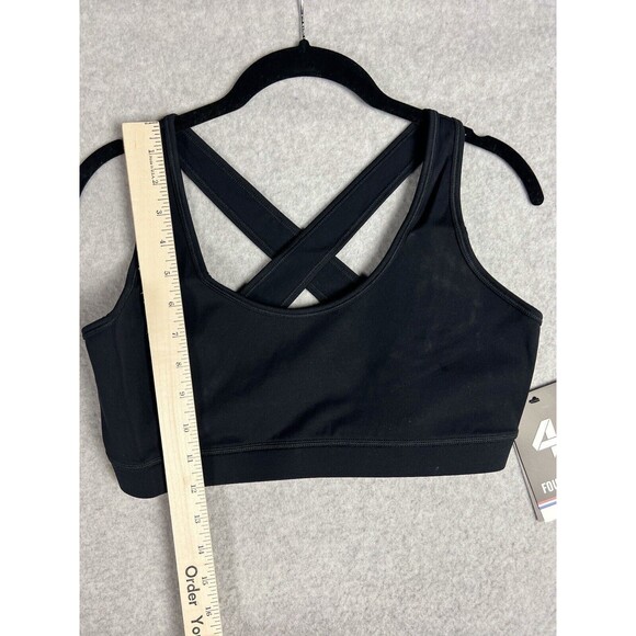 Fourlaps Sports Bra Womens L Black Infinity Crossback Support Stretch 4Laps NEW - Picture 7 of 16